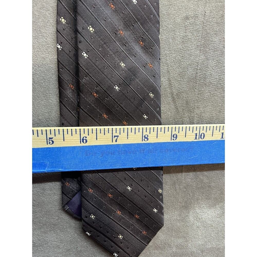 Sears Fashion‎ Collection Men's Necktie Tie Brown Tan White Striped Vintage 70's